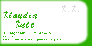 klaudia kult business card